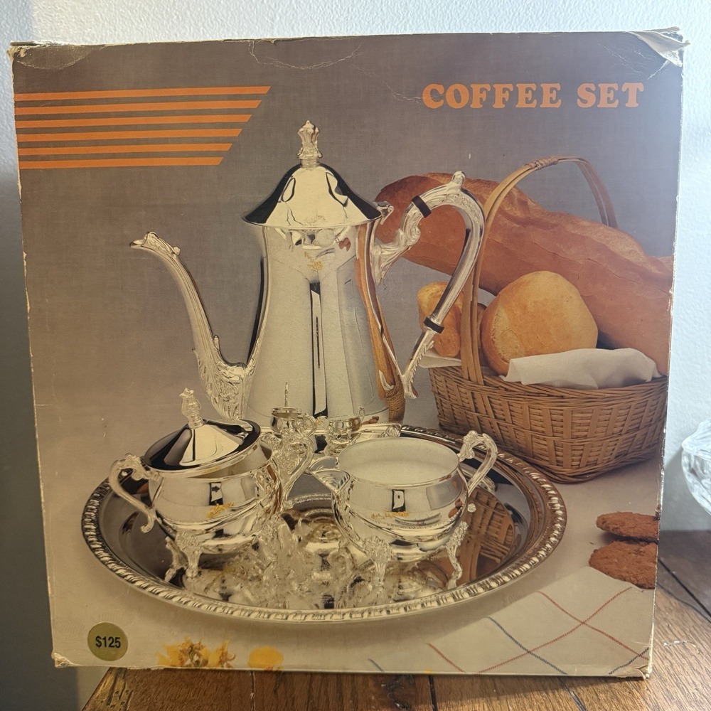 NOS Vintage Silver-Plated Coffee and Tea Service Set